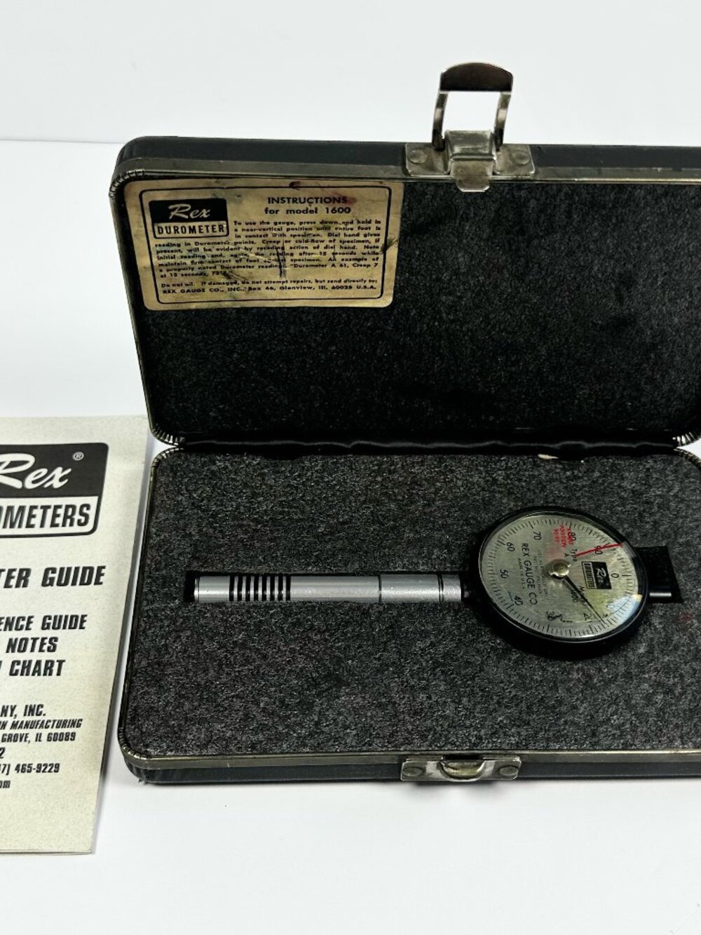 REX Gauge Co. Durometer Type A Model 1600 Standard Original Case And Papers